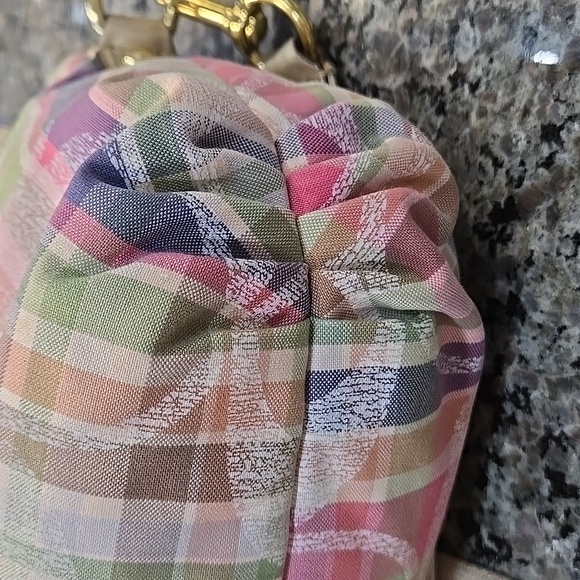 Coach Poppy Daisy Multicolor Madras Plaid Crossbody - Picture 12 of 16